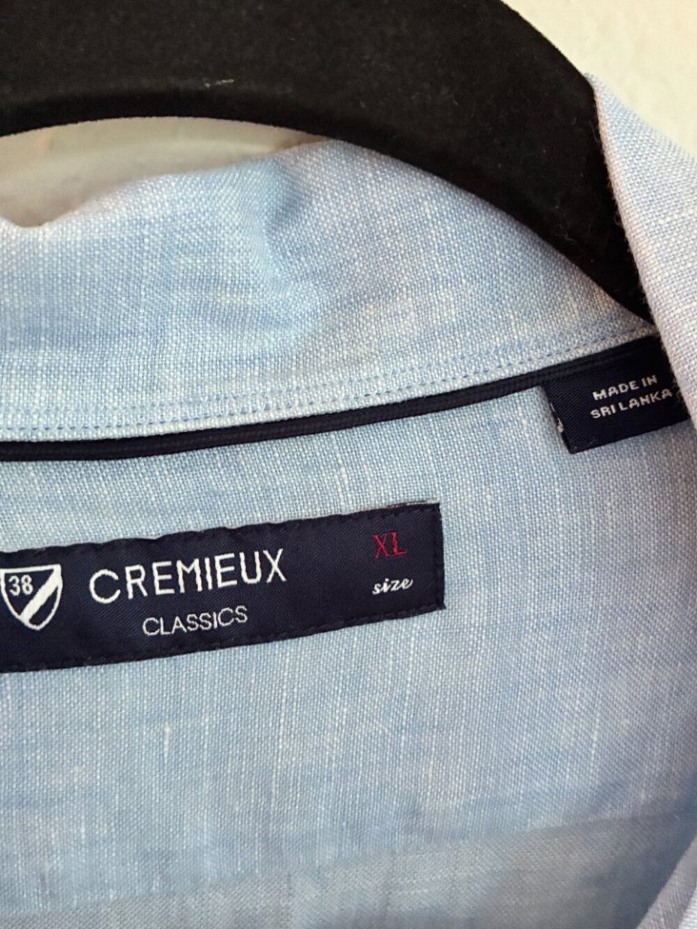 Cremieux Classics Shirt XL Blue 100% Linen Button Up Long Sleeve - Picture 6 of 7
